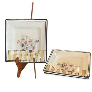HD Designs 'Le Chef' 8.5” Square Salad Plates With 2 Chefs Set of 3
